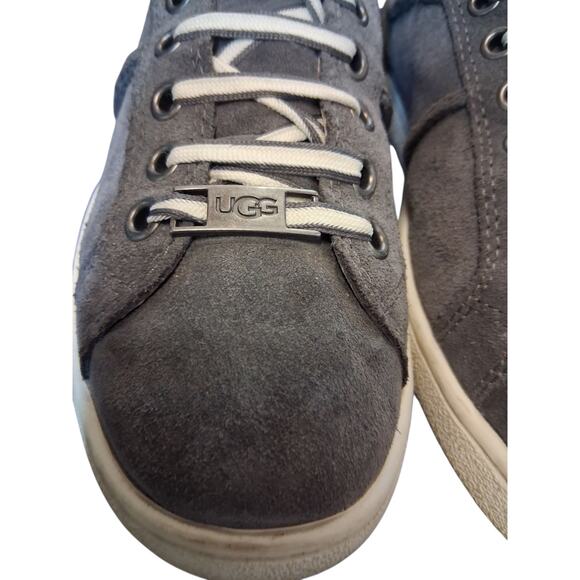 UGG Womens size 8 MILO Grungecore Academia Preppy Lace Up Gray Suede Sneakers - Picture 8 of 16